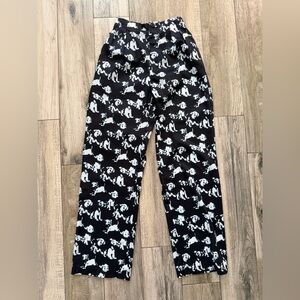 Korean Style Women’s Size XS Wide Leg Style, silky Dog Print Summer Pants